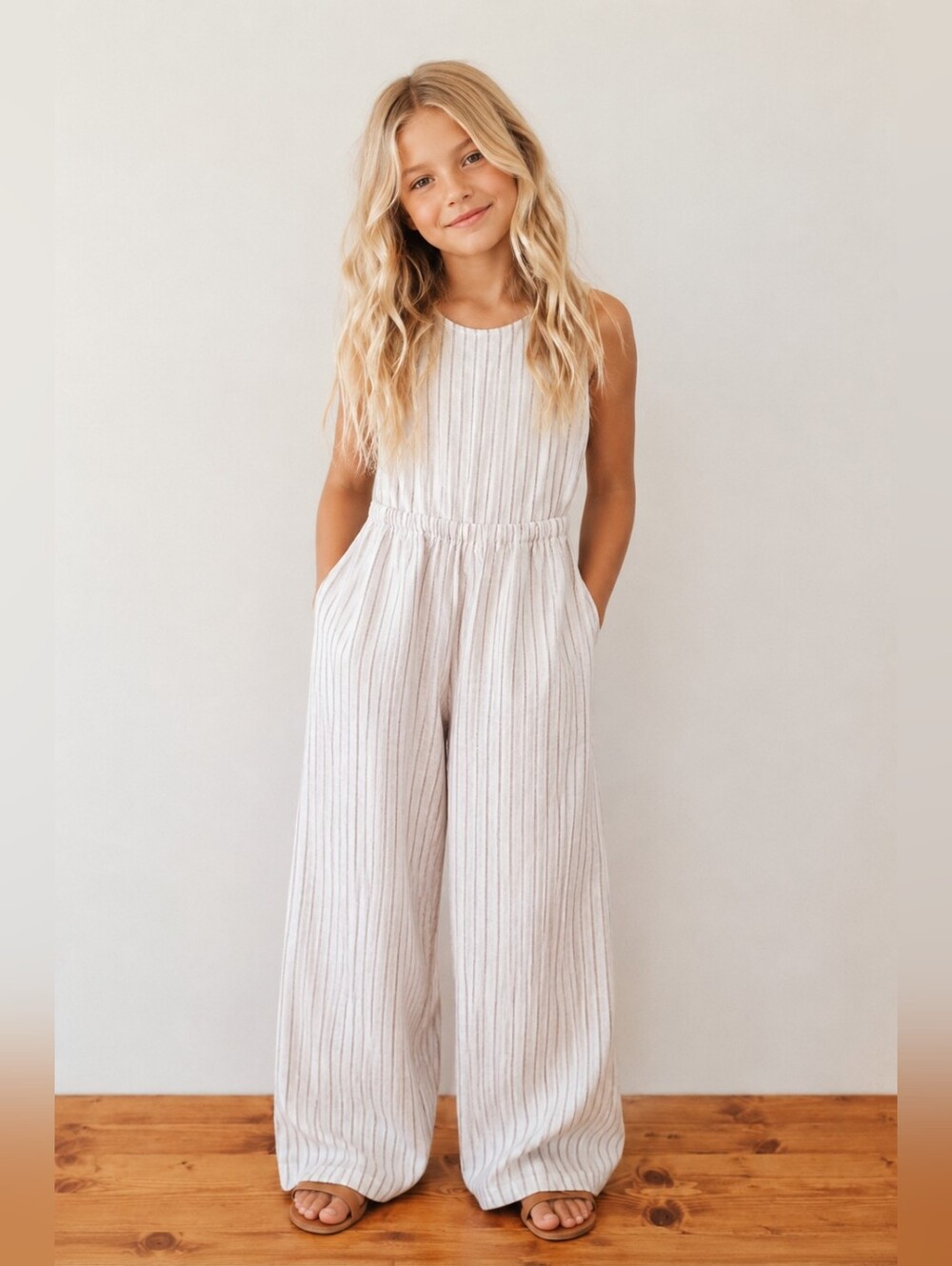 Addie Lou Blue Boutique Stripe Knot Romper - Girls 6/7